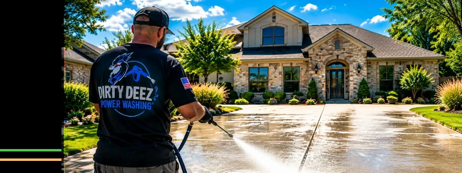 Dirty Deez Power Washing: Daniel putting in work — residential driveway wash in