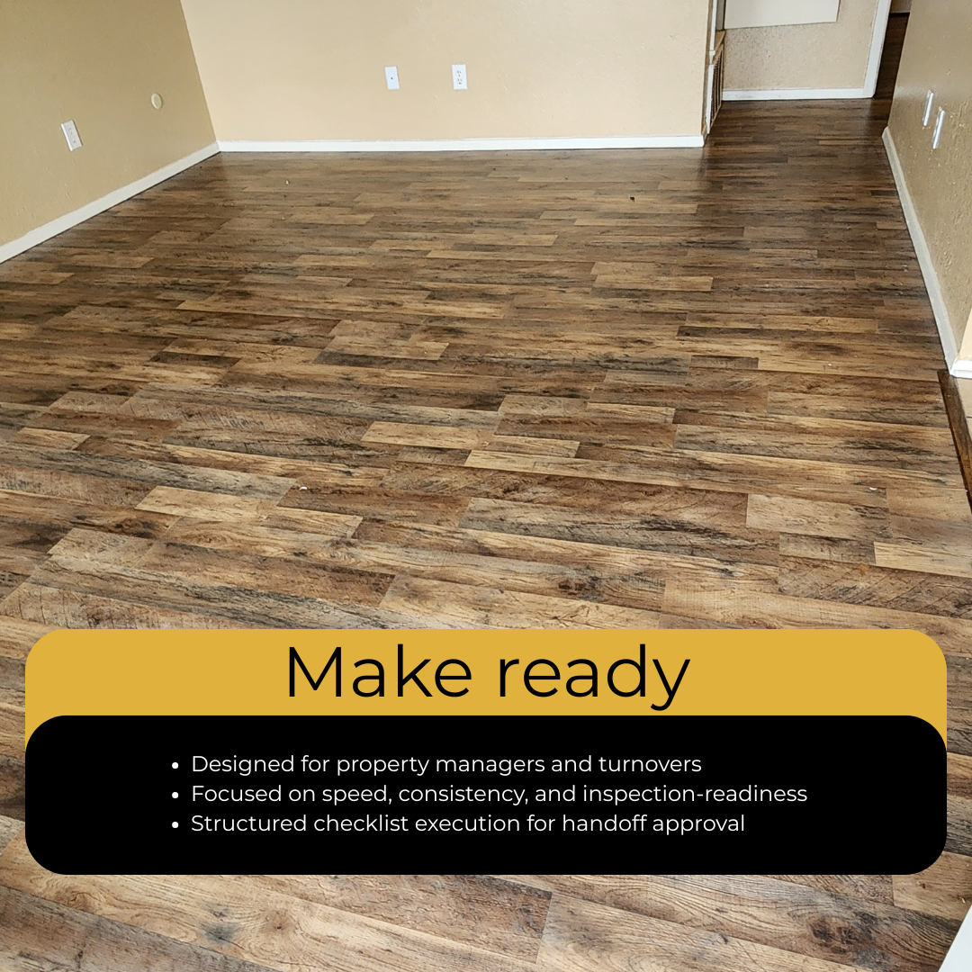 Make ready cleaning service in Waco Texas empty rental property prepared for new tenant