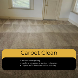 Carpet cleaning service in Waco Texas removing traffic lane buildup in residential room