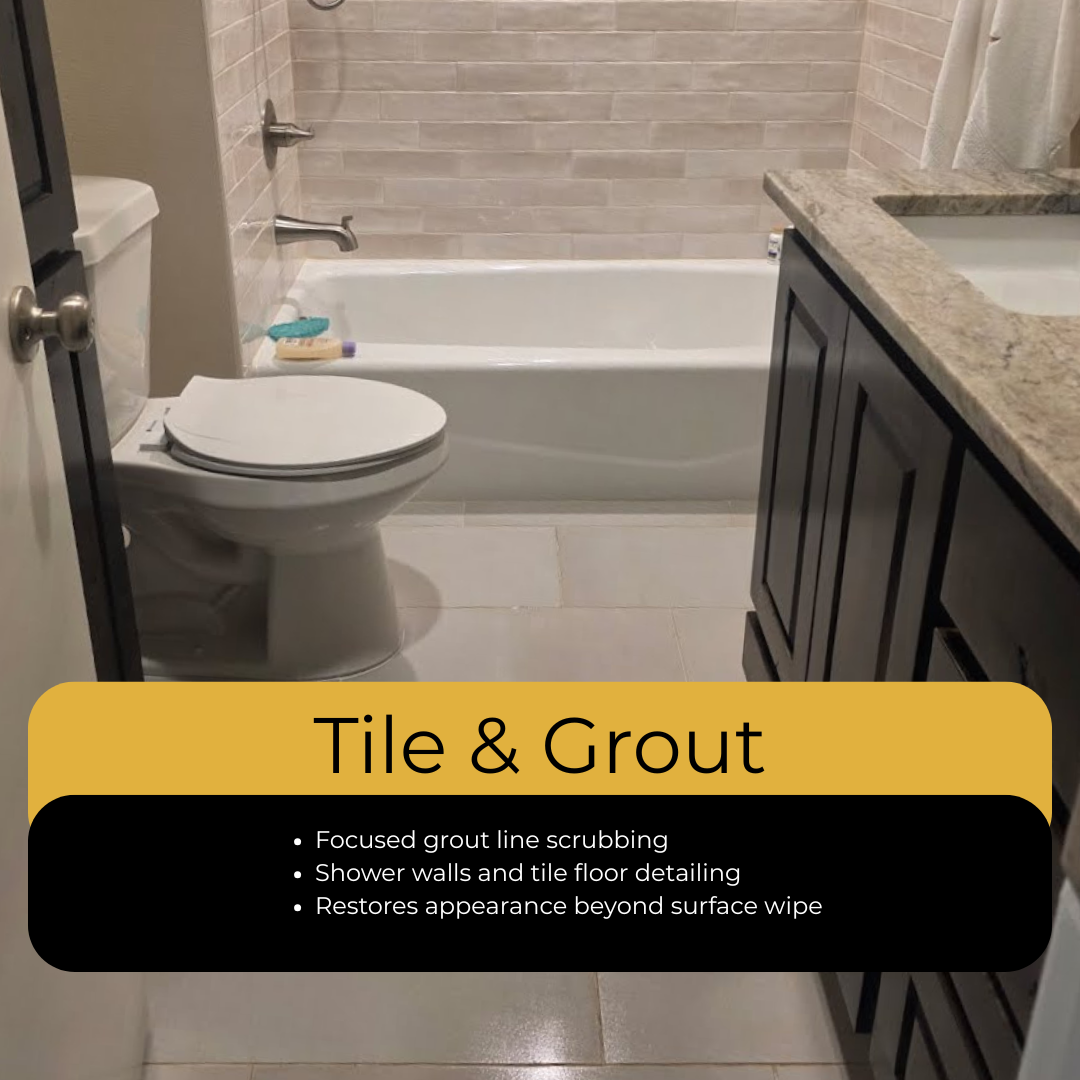 Tile and grout cleaning service in Waco Texas detailed bathroom grout scrubbing